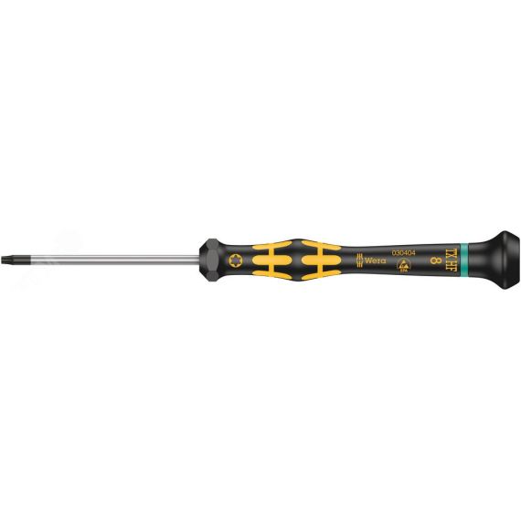 Отвёртка антистатическая для прецизионных работ 1567 TORX HF ESD Kraftform Micro с функцией фиксации крепежа TX 4 x 40 мм WERA WE-030400