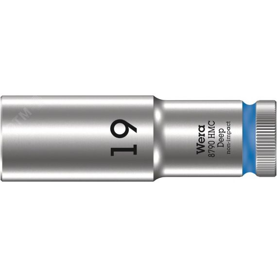 Головка торцевая шестигранная 8790 HMC Deep DR 1/2 глубокая 19 x 83 мм WERA WE-004559