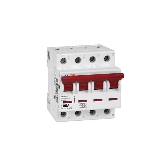 Выключатель нагрузки 4П 100А 400В OptiDin BM63PL-4100-УХЛ3 (ВМ63PL) КЭАЗ 328178