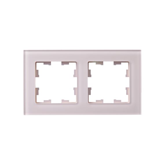 BRITE Рамка 2-местная РУ-2-2-Бр стекло розовый матовый IEK