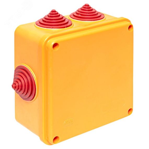 Коробка огнестойкая 100х100х50мм IP55, 3 двойных клеммника 1,5-10 мм2 EKF plc-kmrf-100-6-10