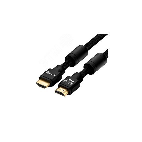 Кабель HDMI 2.0, Ultra HD 19М на 19М, 7.5 м., AL черный нейлон, ферритовые кольца Greenconnect GCR-52193