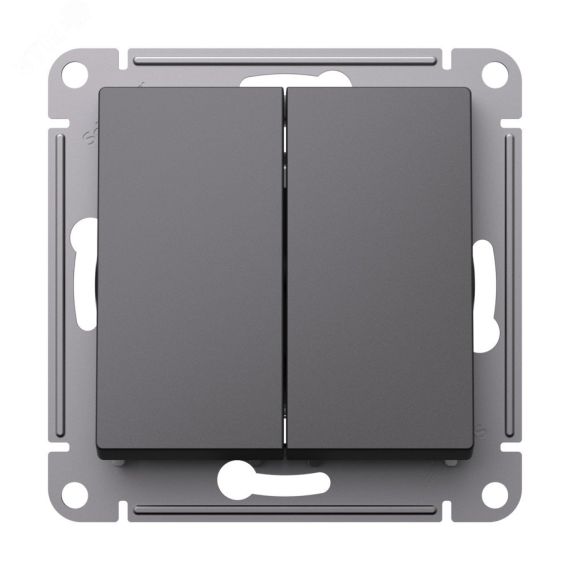 ATLASDESIGN 2-клавишный переключатель, перекрестный, 2 x сх. 7, 10АХ, механизм, БАЗАЛЬТ SE (Systeme) ATN001473