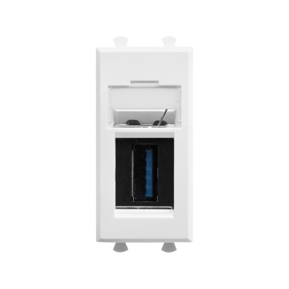 USB 3.0 розетка модульная, тип А-А, "Avanti", "Белое облако", 1 модуль USB 3.0 розетка модульная, тип А-А, "Avanti", "Белое облако", 1 модуль