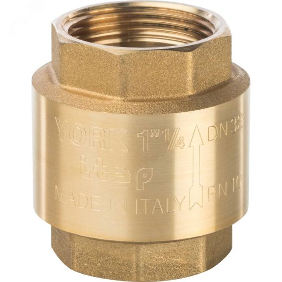 Клапан обратный пружинный муфтовый 1 1/4' с пластиковым седлом STOUT SVC-0002-000032