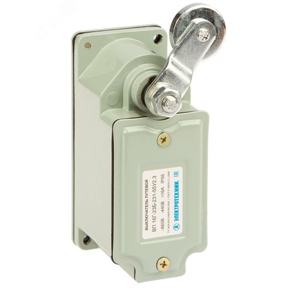 Выключатель путевой ВП16Е-23Б-131-55 У2.3 рычаг с роликом с сальником ход вправо без cамовозврата IP55 Электротехник ET518109