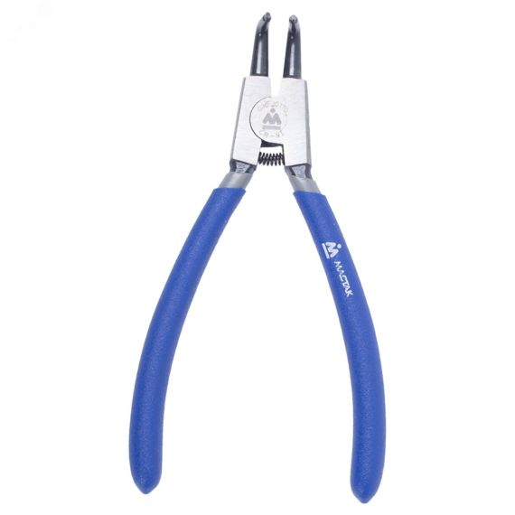 Съемник для стопорных колец 170 мм загнутые губки разжатие Мастак 033-30170H