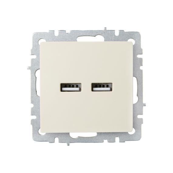 BRITE Розетка USB A+A 5В 3,1А РЮ10-1-БрКр бежевый IEK