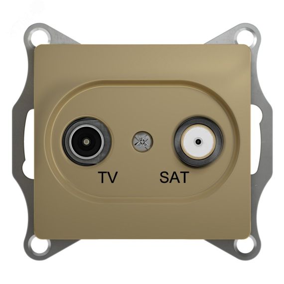 GLOSSA Розетка телевизионная TV-SAT одиночная в рамку 1дБ титан SE (Systeme) GSL000497