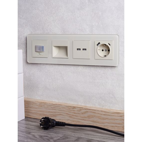 BRITE Розетка USB A+A 5В 3,1А РЮ10-1-БрКр бежевый IEK