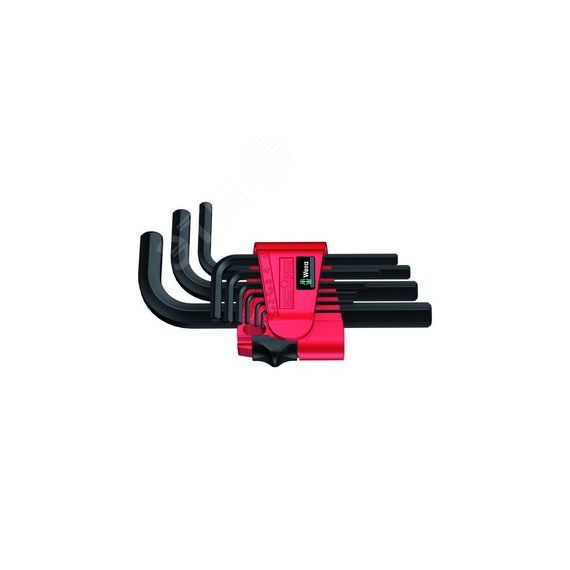 Набор Г-образных ключей 1.5 - 10 мм 9 предметов. 950/9 Hex-Plus BlackLaser 7 WERA WE-021737