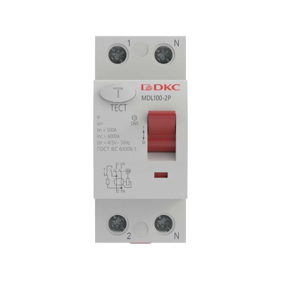 Устройство защитного отключения УЗО ВДТ YON MAX MDL100, 2P, 10mA, 16A, тип АС