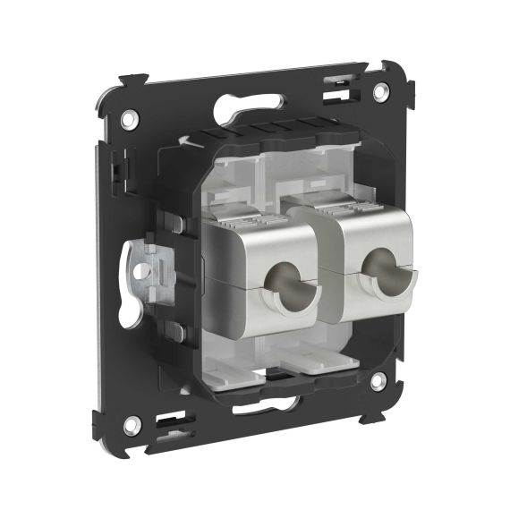 Компьютерная розетка RJ-45 без шторки в стену, кат.5e двойная экранированная, "Avanti", "Белое облако"