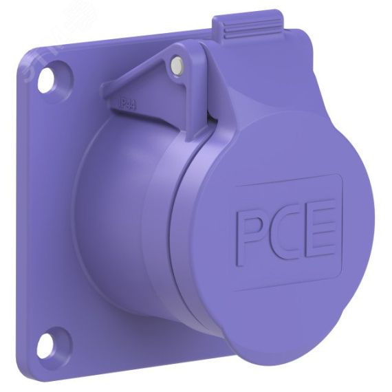 Розетка встраиваемая 16A/24V/2P/IP44,фланец 70х70, никелированные контакты PCE 362v