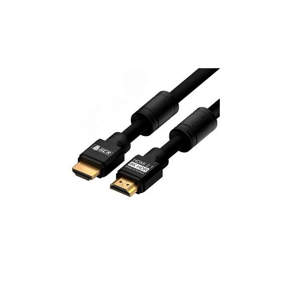 Кабель HDMI 2.1 19М на 19М, 2 м., AL черный, ферритовые кольца Greenconnect GCR-53660