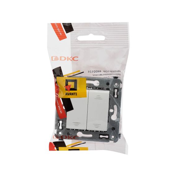 Инвертор двухклавишный в стену, &quot;Avanti&quot;, &quot;Белое облако&quot;