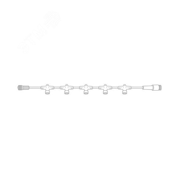 Разветвитель - шина для уличных гирлянд Professional (1 вход, 5 выходов), расстояние 50 см, белый ПВХ Neon-Night 315-408