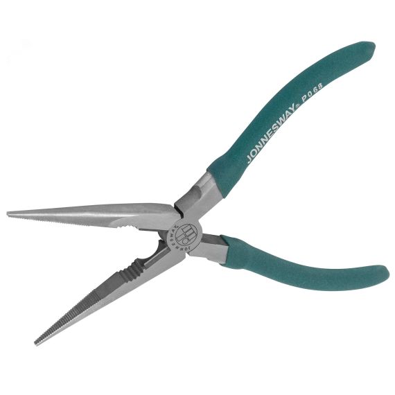 Длинногубцы прямые, многофункциональные, с ПВХ рукоятками, 200 мм Jonnesway P068
