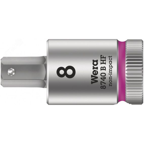 Головка торцевая 8740 B Hex-Plus HF Zyklop со вставкой под внутренний шестигранник DR 3/8 с функцией фиксации крепежа 8 x 38.5 мм WERA WE-003039