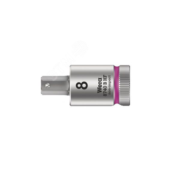 Головка торцевая 8740 B Hex-Plus HF Zyklop со вставкой под внутренний шестигранник DR 3/8 с функцией фиксации крепежа 8 x 38.5 мм WERA WE-003039