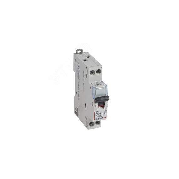 Выключатель автоматический двухполюсный 1п+N 20А С DX3 6kА/10кА LEGRAND 407743