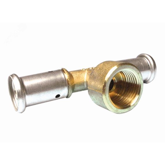 Тройник пресс 26x1/2'ВРх26 переходной, латунь Henco 13P-260426