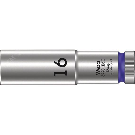 Головка торцевая шестигранная 8790 HMC Deep DR 1/2 глубокая 16 x 83 мм WERA WE-004556