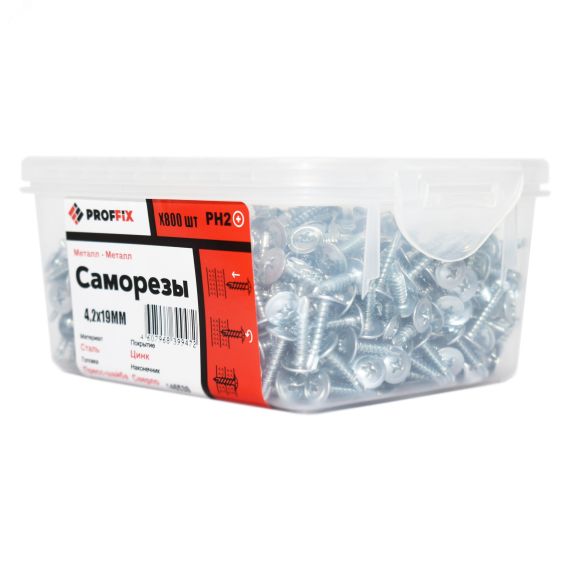 Саморез СММ св 4,2х19 усил-й  (TWN) (800 шт) - конт-р PROFFIX Tech-Krep 146539