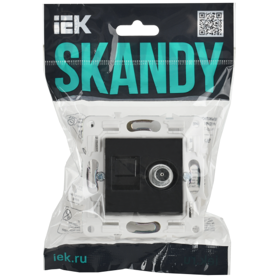 SKANDY Розетка двойная TV+RJ45 кат.5E SK-A14Bl черный IEK