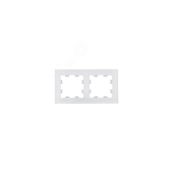 ATLASDESIGN NATURE 2-постовая РАМКА, НАТУРАЛЬНОЕ СТЕКЛО, БЕЛЫЙ SE (Systeme) ATN360102