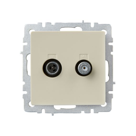 BRITE Розетка двойная TV+SAT РТВ/РСп12-БрКр бежевый IEK