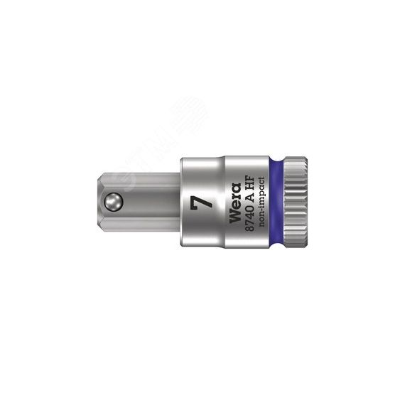 Головка торцевая 8740 A Hex-Plus HF Zyklop со вставкой под внутренний шестигранник DR 1/4 с функцией фиксации крепежа 7 x 28 мм WERA WE-003341