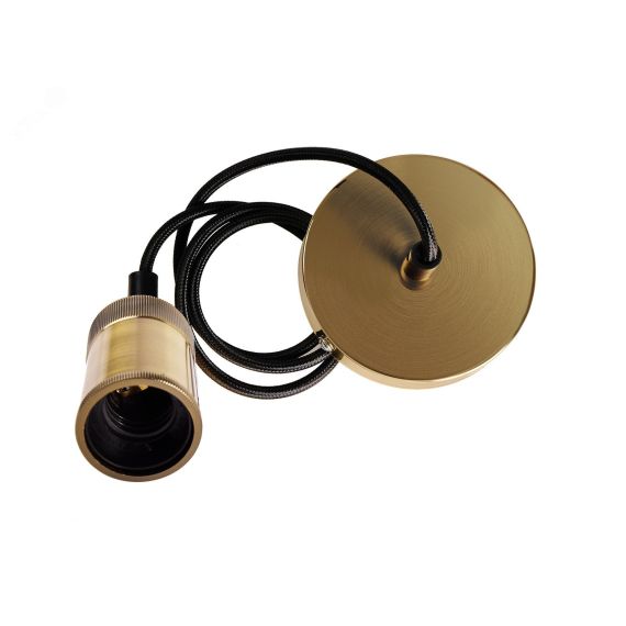 Патрон подвесной декоративный PLC со шнуром RETRO E27 230V/1M ANTIQUE BRONZE золотой JazzWay 5039032