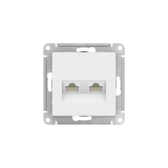 ATLASDESIGN РОЗЕТКА двойная компьютерная RJ45+RJ45, кат.5Е, механизм, ЛОТОС SE (Systeme) ATN001385