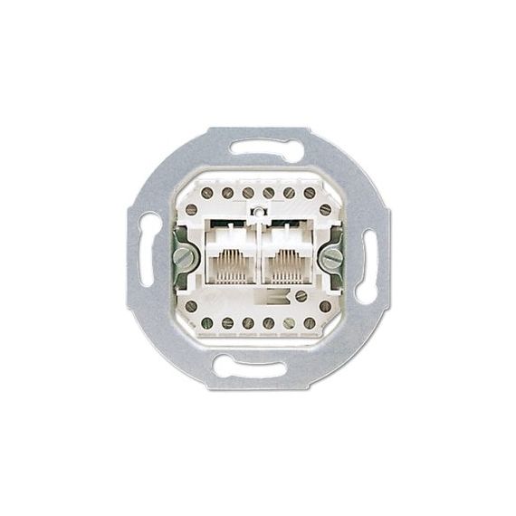 Розетка универсальная телефон/компьютер (RJ45) 2-ная, (неэкранированная)   категория 3  Механизм. JUNG EPUAE8-8UPO