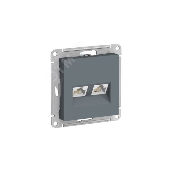 Розетка ATLASDESIGN двойная компьютерная RJ45+RJ45 категория 5E механизм грифель SE (Systeme) ATN000785