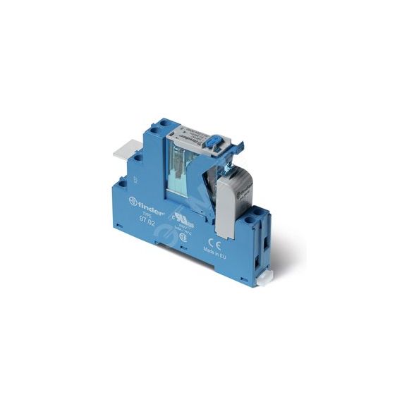 Модуль интерфейсный (сборка 46.52.8.024.0040 + 99.02.0.024.98 + 97.02SPA), электромеханическое реле, 2CO 8A, контакты AgNi, питание 24В AC, категория  FINDER 4C.02.8.024.0060SPA