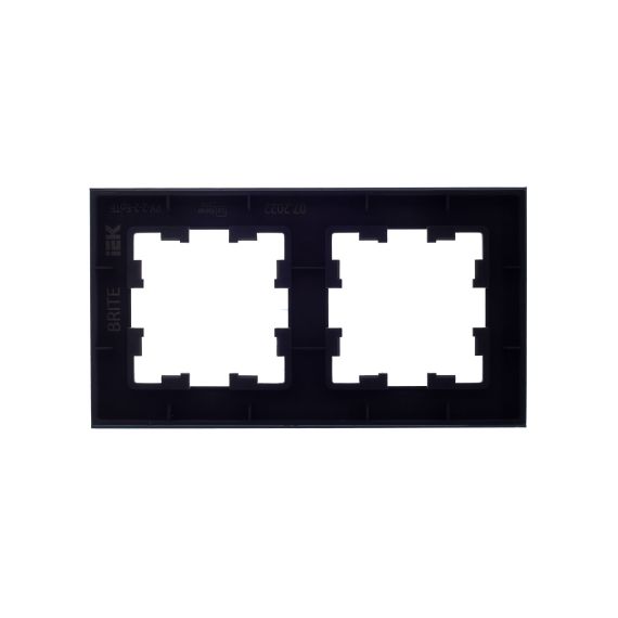 BRITE Рамка 2 -местная РУ-2-2-БрТБ стекло темная бронза IEK