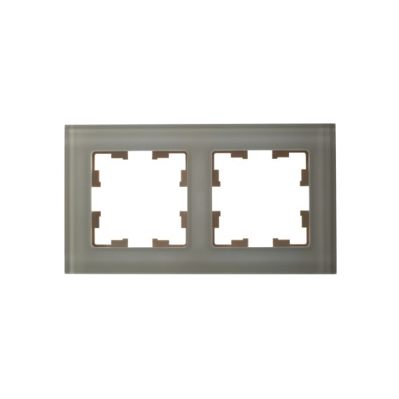 BRITE Рамка 2 -местная РУ-2-2-БрВа стекло ванильный IEK