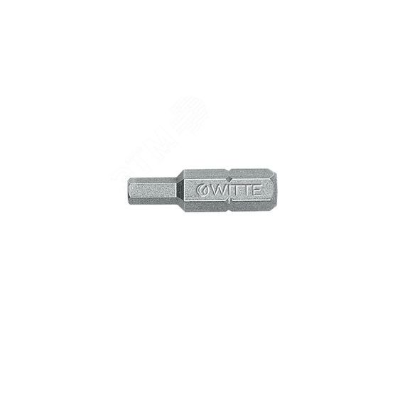 Бита шестигранная HEX5 х 25 мм 1/4'' C6.3 Industrial пластик.уп. 10 шт WITTE 427085200