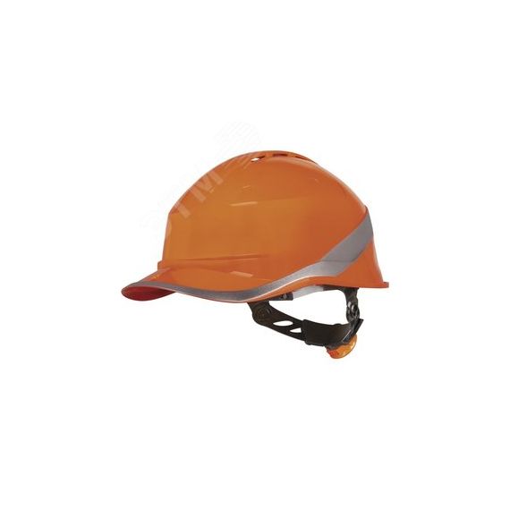 Каска защитная DIAMOND VI WIND из ABC с вентиляцией оранжевого цвета Delta Plus DIAM6WTRORFL