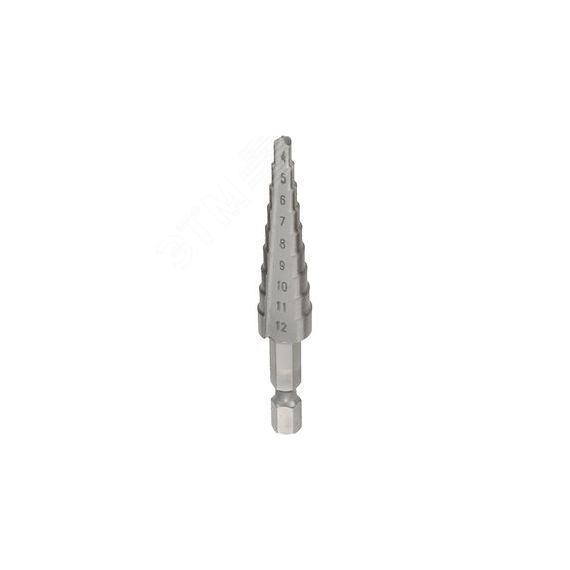 Сверло ступенчатое HSS с прямым желобком, 4-12x65, 1/4'' Makita D-40082