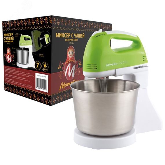 Миксер MA-015 на 150 Вт, с чашей, 7 скоростей Матрена 005498