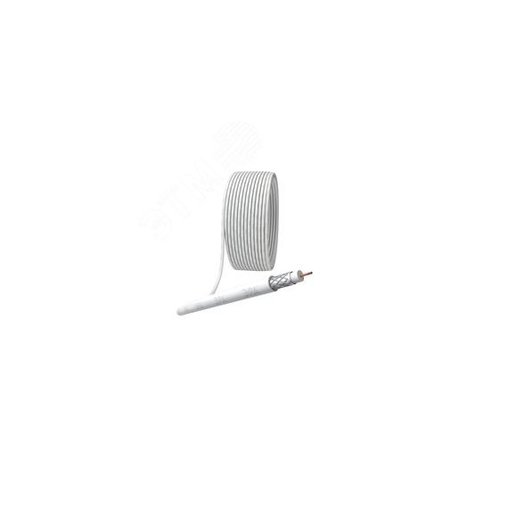 Кабель коаксиальный RG-6U 75 Ом CCS/(оплётка Al 32%) PVC белый 100м SIMPLE ЭРА Б0044595