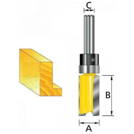 Фреза кромочная прямая 16х19х8х32х2Т, хвост. подшипник Makita D-10540
