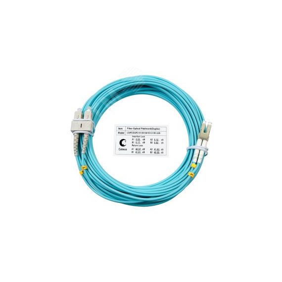 Шнур оптический duplex 25м LC-SC 50/125 мм OM3 LSZH Cabeus FOP-50-LC-SC-25m