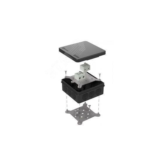 Коробка огнестойкая для о/п двухкомпонентная 60-0303-9005-FR10.0-4 Е15-Е120 100х100х40 RAL9005 Промрукав (17 шт/уп) Промрукав 60-0303-9005-FR10.0-4