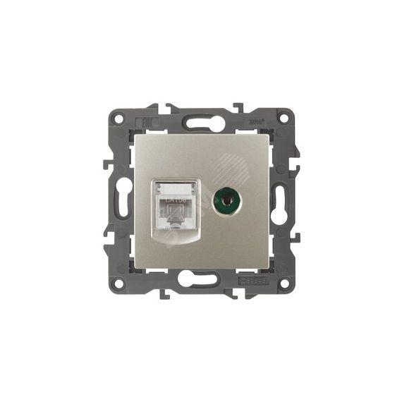Розетка RJ45+TV, Эра Elegance, шампань, 14-3110-04 ЭРА Б0034317