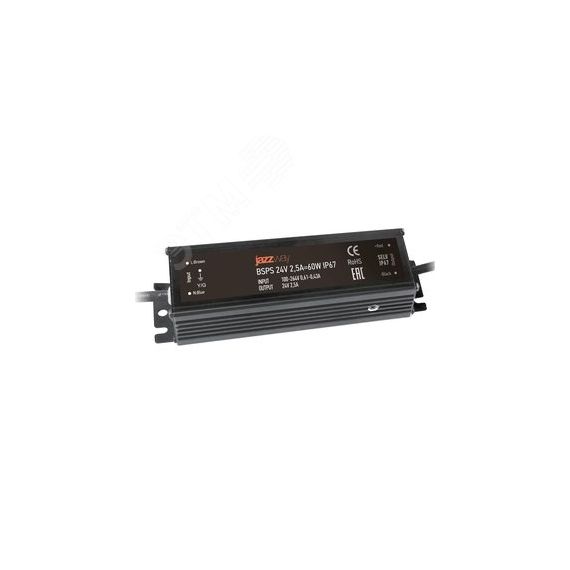 Драйвер для светодиодный ленты BSPS 24V  2,5A=60W IP67 Jazzway JazzWay 5015524