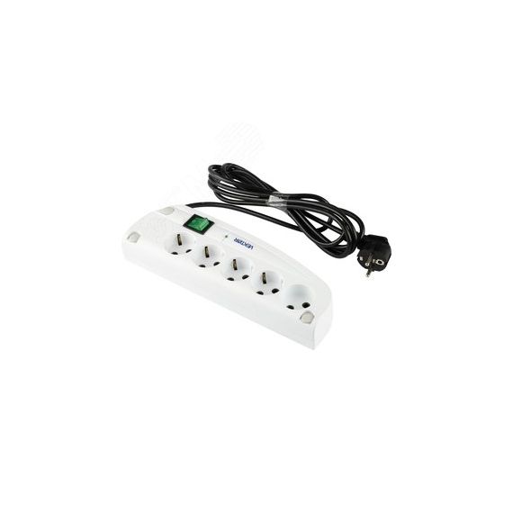 Фильтр сетевой VEKTOR Z, 4 роз. c/з, + 1 роз б/з,  1,8м (3,5кВт, 16А), белый ENGY 3626